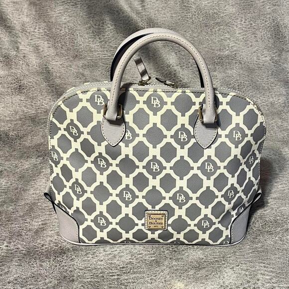 Dooney bourke sanibel gray lattice design satchel bag - Picture 1 of 8